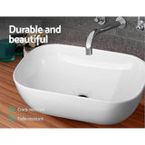 Ceramic Bathroom Basin Vanity Sink Oval Above Counter Top Mount Bowl - Side View