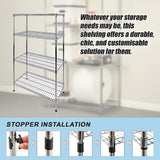 Modular Wire Storage Shelf 1200 x 450 x 1800mm Steel Shelving - Rear View