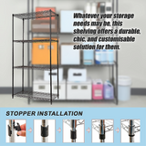 Modular Wire Storage Shelf 1200 x 450 x 1800mm Steel Shelving - Rear View