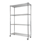 Modular Wire Storage 120x45cm Steel Shelving Chrome With Wheels For Garage Kitchen Or Retail Storage
