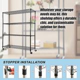 Modular Wire Storage Shelf 1200 x 450 x 1800mm Steel Shelving - 45-Degree Angle