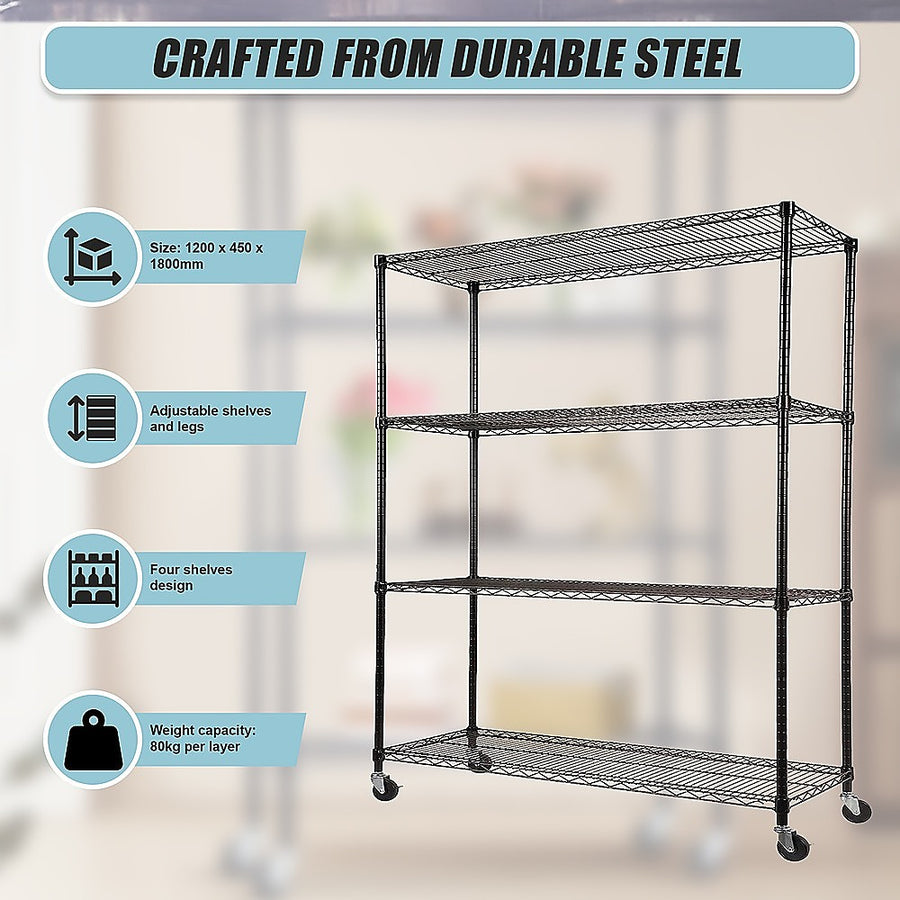 Modular Wire Storage Shelf 1200 x 450 x 1800mm Steel Shelving, image 11