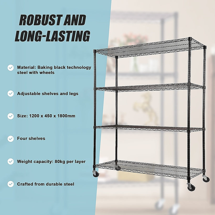Modular Wire Storage Shelf 1200 x 450 x 1800mm Steel Shelving, image 12