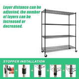 Modular Wire Storage Shelf 1500 x 600 x 1800mm Steel Shelving - Low Angle