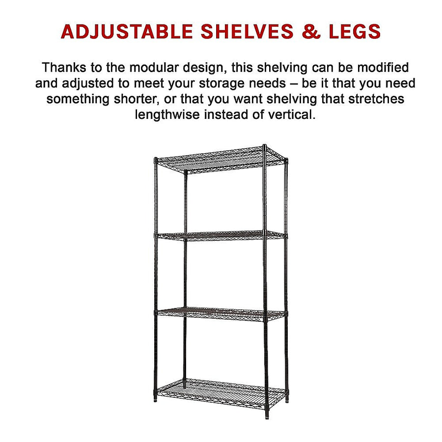 Modular Wire Storage Shelf 900 x 350 x 1800mm Steel Shelving
