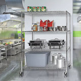 Modular Wire Storage Shelf 1500 x 450 x 1920mm Steel Shelving with Wheels - Front View