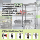 Modular Wire Storage Shelf 1500 x 450 x 1920mm Steel Shelving with Wheels - Low Angle