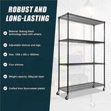 Modular Wire Storage Shelf 1500 x 450 x 1920mm Steel Shelving with Wheels - Extra Image