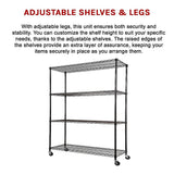 Modular Wire Storage Shelf 1500 x 450 x 1920mm Steel Shelving with Wheels