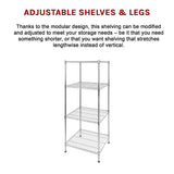Modular Wire Storage Shelf 600 x 600 x 1800mm Steel Shelving - Extra Image