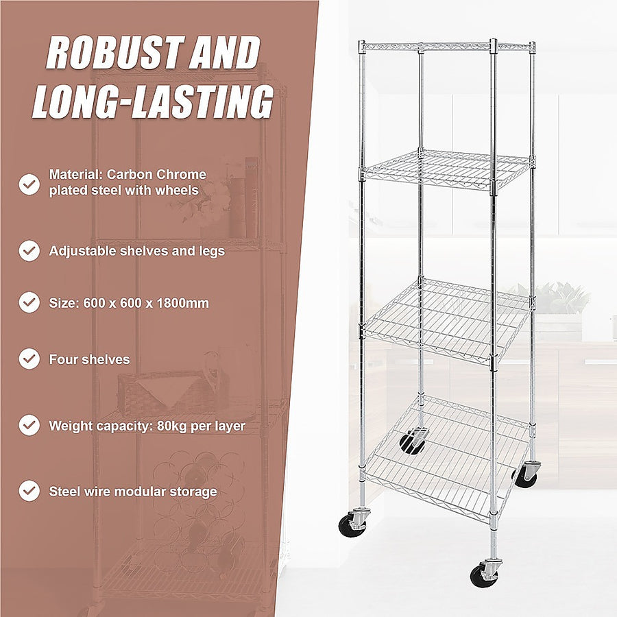 Modular Wire Storage Shelf 600 x 600 x 1800mm Steel Shelving, image 11