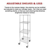 Modular Wire Storage Shelf 600 x 600 x 1800mm Steel Shelving