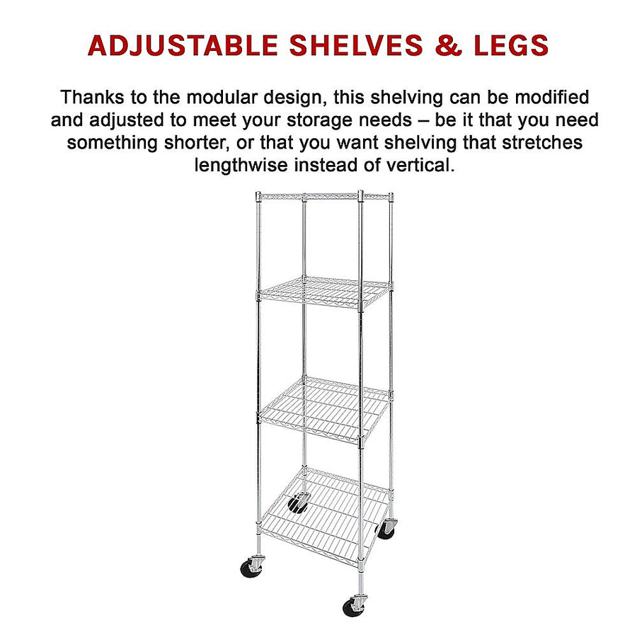 Modular Wire Storage Shelf 600 x 600 x 1800mm Steel Shelving, image 12