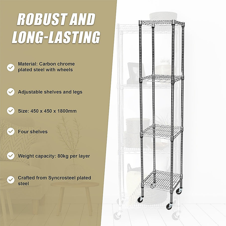 Modular Wire Storage Shelf 450 x 450 x 1800mm Steel Shelving, image 12