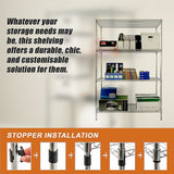 Modular Wire Storage Shelf 1200 x 600 x 1800mm Steel Shelving - Low Angle