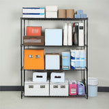Modular Wire Storage 120x60cm Steel Shelving Black With Fixed Legs For Garage Warehouse Or Kitchen Organisation