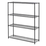 Modular Wire Storage 120x60cm Steel Shelving Black With Fixed Legs For Garage Warehouse Or Kitchen Organisation