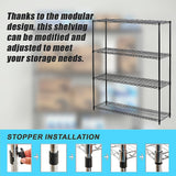 Modular Wire Storage Shelf 1200 x 600 x 1800mm Steel Shelving - Low Angle
