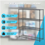 Modular Wire Storage Shelf 1200 x 600 x 1800mm Steel Shelving - Extra Image