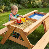 Sand & Water Wooden Picnic Table - 45-Degree Angle
