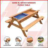 Sand & Water Wooden Picnic Table - Side View