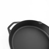 Non-stick Frying Pan Cast Iron Steak Skillet Round BBQ Grill Cookware 30cm - Rear View