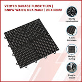 Vented Garage Floor Tiles | Snow Water Drainage | 30x30cm - Front View