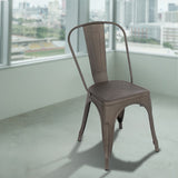 4x Kitchen Dining Chairs Stackable Vintage Metal Chair Backrest Side Chair - Close-Up Angle