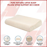Pure Natural Latex Sleep Pillow Spine Support 30 x 50cm - Side View