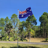 9.1m Flag Pole Kit Telescopic Heavy Duty 16 Gauge Aluminium with Flag - Rear View