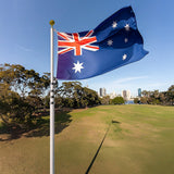 9.1m Flag Pole Kit Telescopic Heavy Duty 16 Gauge Aluminium with Flag - Low Angle