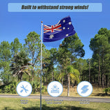 9.1m Flag Pole Kit Telescopic Heavy Duty 16 Gauge Aluminium with Flag - Top-Down View