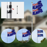 9.1m Flag Pole Kit Telescopic Heavy Duty 16 Gauge Aluminium with Flag - Rear View