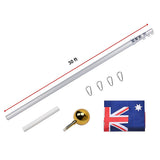 9.1m Flag Pole Kit Telescopic Heavy Duty 16 Gauge Aluminium with Flag - Low Angle
