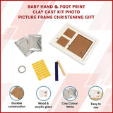 Baby Hand & Foot Print Clay Cast Kit Photo Picture Frame Christening Gift - Side View