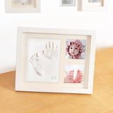 Baby Hand & Foot Print Clay Cast Kit Photo Picture Frame Christening Gift - 45-Degree Angle