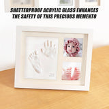 Baby Hand & Foot Print Clay Cast Kit Photo Picture Frame Christening Gift - Low Angle