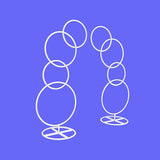 2pcs Round Wedding Arch Backdrop Rings Loops Flower Balloon Lawn Row Stand - Top-Down View