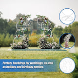 2pcs Round Wedding Arch Backdrop Rings Loops Flower Balloon Lawn Row Stand - Close-Up Angle