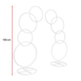 2pcs Round Wedding Arch Backdrop Rings Loops Flower Balloon Lawn Row Stand - Extra Image