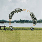 260cm Gold Metal Wedding Arch Round Balloon Birthday Party - Front View