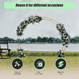 260cm Gold Metal Wedding Arch Round Balloon Birthday Party - 45-Degree Angle