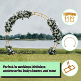 260cm Gold Metal Wedding Arch Round Balloon Birthday Party - Rear View