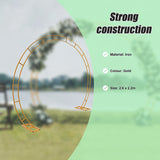 260cm Gold Metal Wedding Arch Round Balloon Birthday Party - Low Angle