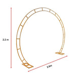 260cm Gold Metal Wedding Arch Round Balloon Birthday Party - Extra Image
