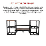 Wall Mounted Wine Rack 3 Stem Glass Holder Storage Organiser