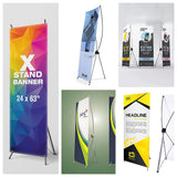 X Banner Stand 180 x 90cm Portable Display - Side View