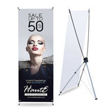 X Banner Stand 180 x 90cm Portable Display - Top-Down View