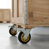 Castor Wheels 4 x 6 150mm Swivel Silent Caster 2 Brakes 800KG