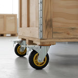 Castor Wheels 4 x 6 150mm Swivel Silent Caster 2 Brakes 800KG - Front View